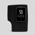 Heated foot massager wrap in black with digital display and touch controls