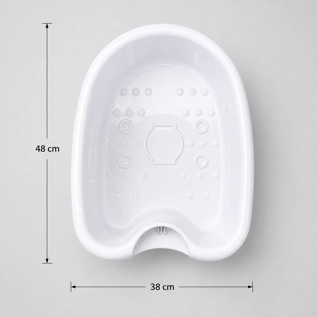 Ionic foot spa basin measuring 48 cm long and 38 cm wide