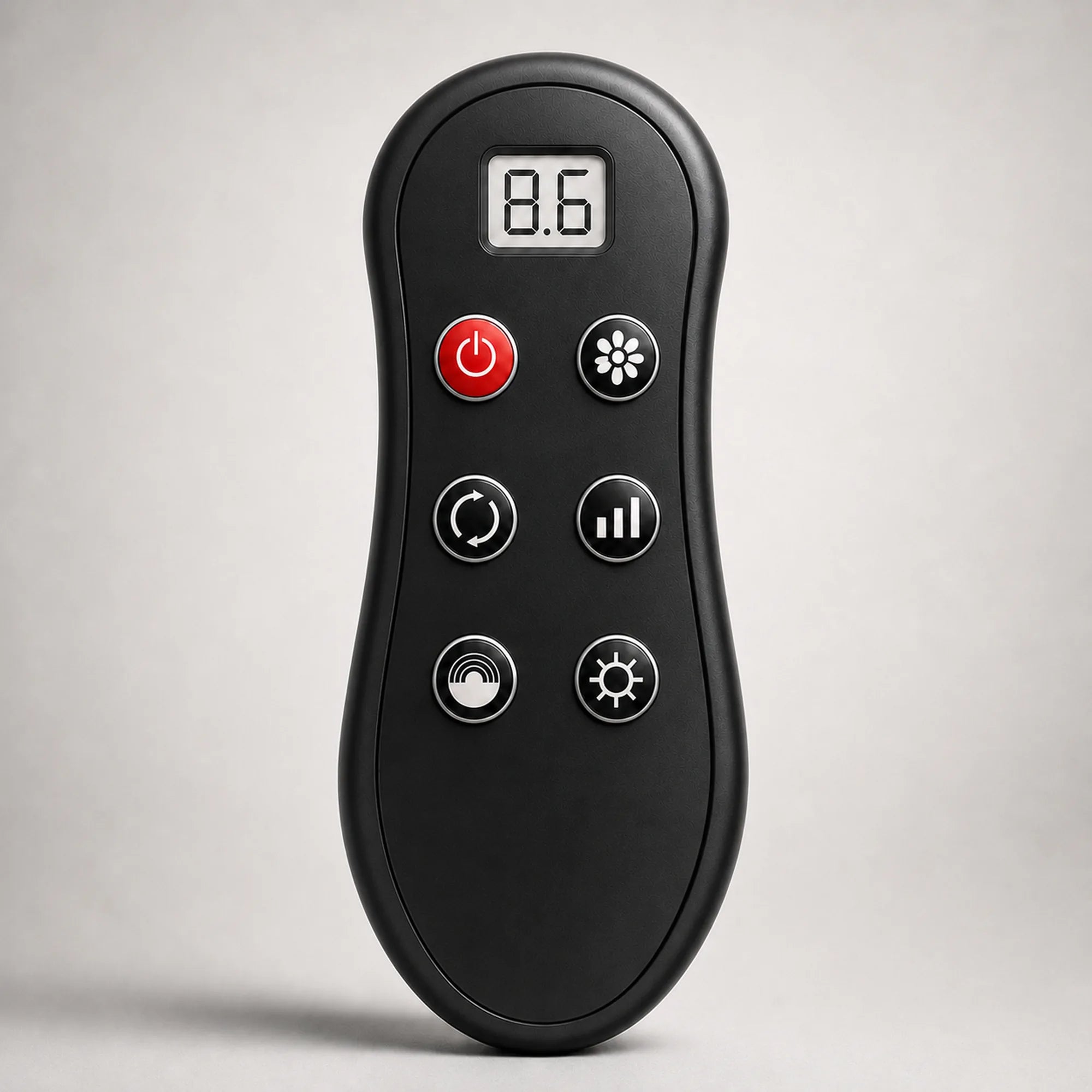 Wired hand controller with digital display, power, mode, direction and intensity buttons