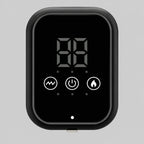Control panel with vibration, power and heat buttons above the digital display