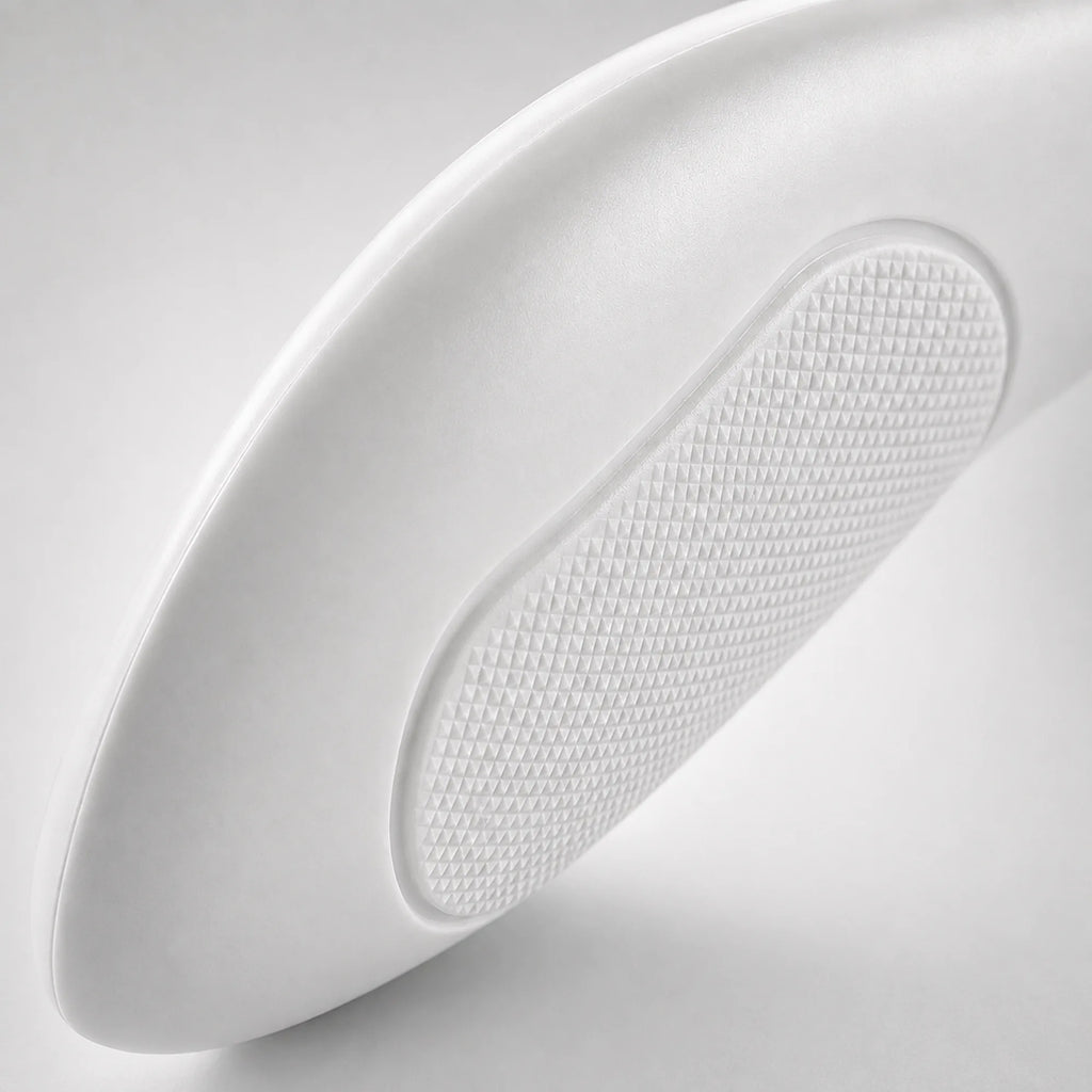 Close view of the textured non-slip panel on the inside of the arm