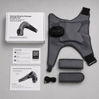 Box contents: shoulder brace, two padded strap covers, USB cable, quick guide and manual