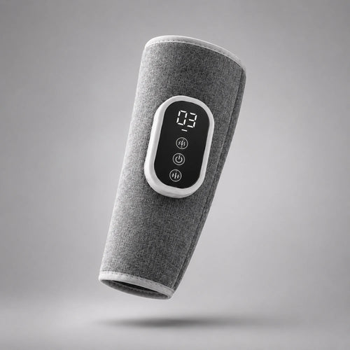 Studio product shot of the calf massager wrap against a plain gray background
