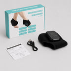 Box contents: heated wrap, USB charging cable and instruction sheet