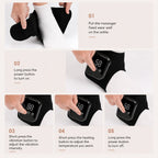Five-step guide to fitting the wrap and adjusting vibration and heat